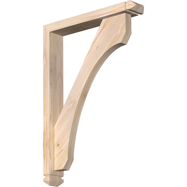 Ekena Millwork Legacy Arts and Crafts Smooth Bracket w/ Offset Brace, Douglas Fir, 3 1/2"W x 20"D x 28"H BKT0402X20X28LEC03SDF - main